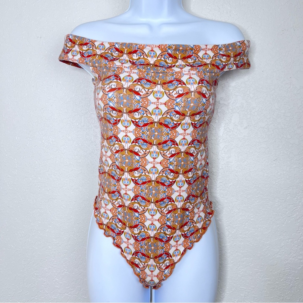 Intimately Free People Prismatic Psychedelic Body Suit‎ dropped Shoulder, Small